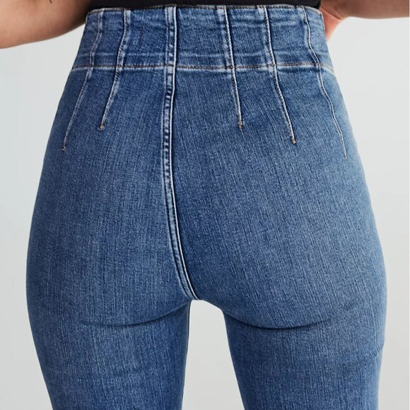 NWOT Free People Jayde Sunburst Blue Flares, Size 27 - Picture 8 of 8